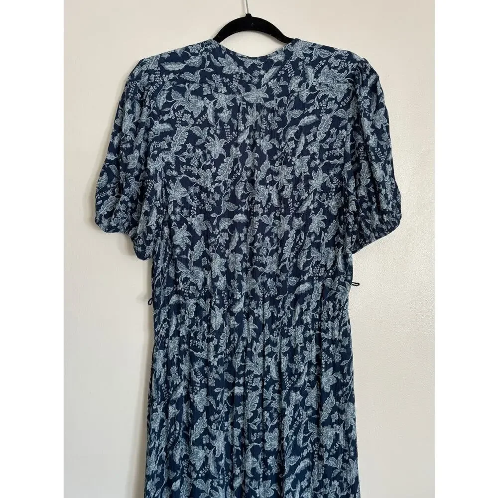 Faherty Navy Floral Maxi Dress